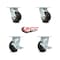Service Caster 4 Inch Rubber on Aluminum Swivel Caster Set with Roller Bearing 2 Brake SCC SCC-30CS420-RAR-2-TLB-2 - alternate 4